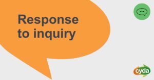 Response to inquiry.