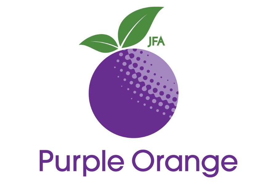 Purple Orange logo. PO.