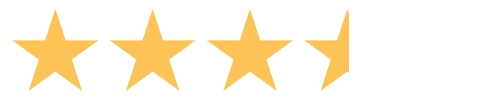 Gold coloured stars for the rating - 3.5 stars.