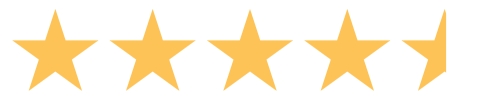 Gold coloured stars for the rating - 4.5 stars.
