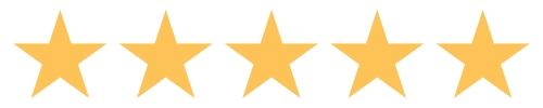 Gold coloured stars for the rating - 5 stars.