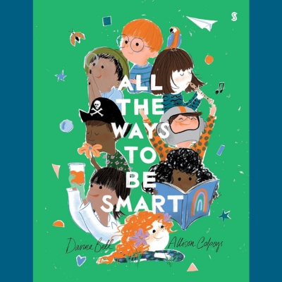 This is a vibrant cover featuring a group of children engaged in various activities, including a boy wearing glasses, a girl playing a flute, and another girl holding an orange mug. There's also another child engrossed in reading a book, and one person seems to be wearing a helmet. A boy and a girl can be seen in the foreground, while the others are set against a lush green background. There's also an eye-catching detail of a blue star against the green backdrop. The artwork is reminiscent of animated cartoons and clipart styles, with a playful and imaginative feel to it. The faces of the children are highlighted in different colours. Text on the cover includes the title and authors.