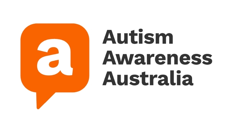 Logo for Autism Awareness Australia featuring a lowercase a in an orange speech bubble.