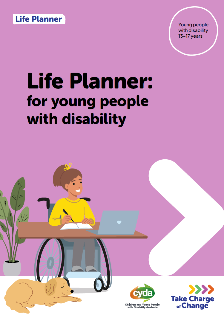 PDF cover page - life planner for young people with disability aged 13 to 17