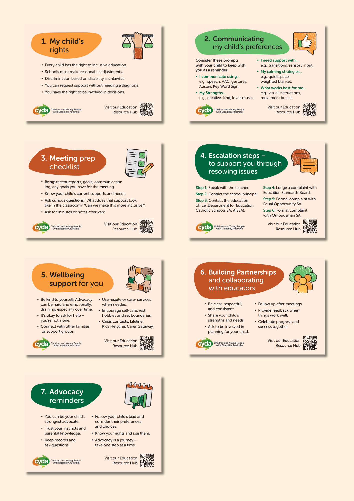 Advocacy Reminder Cards - CYDA