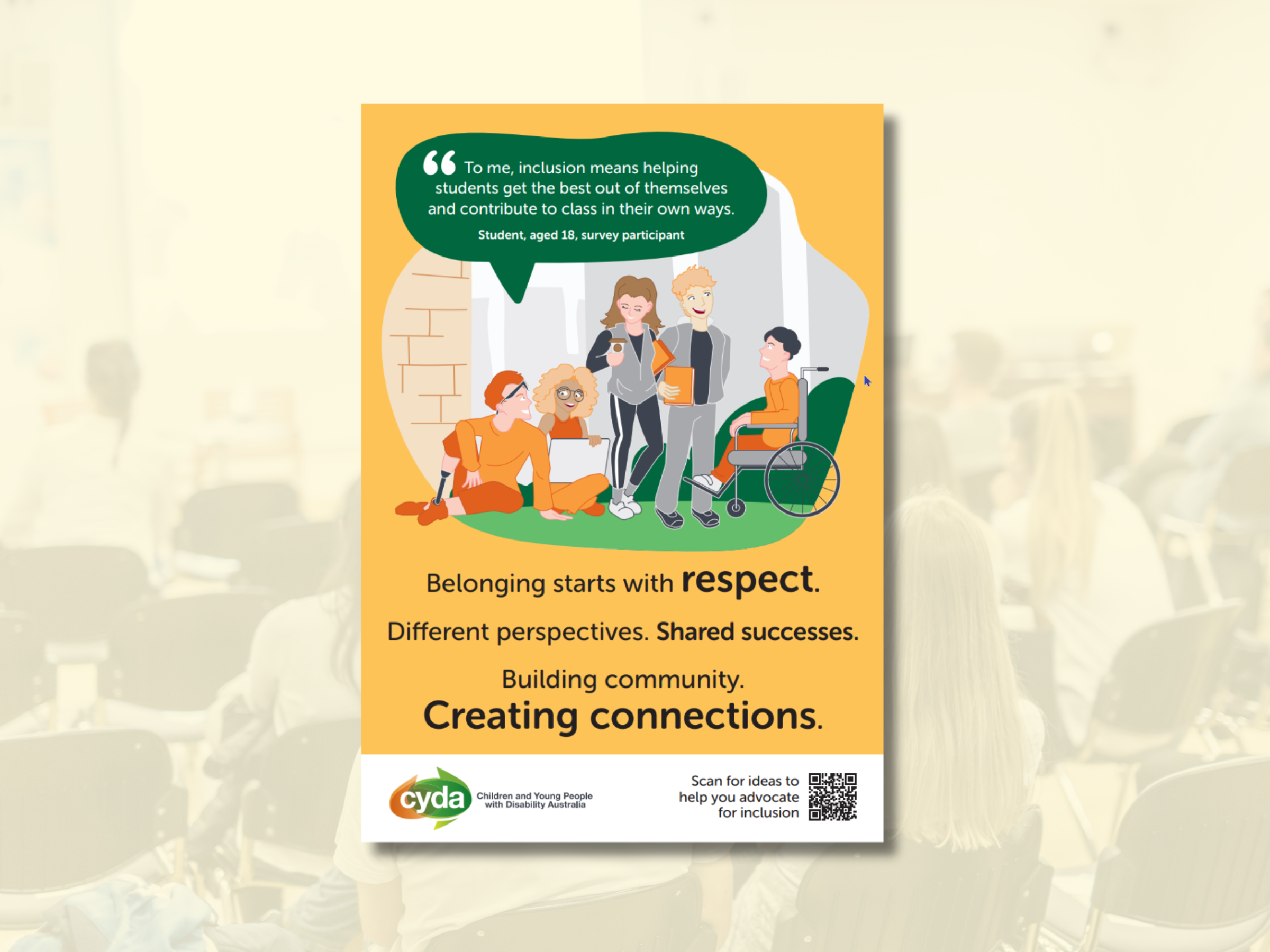 Tertiary Inclusion Poster - Belonging starts with respect.